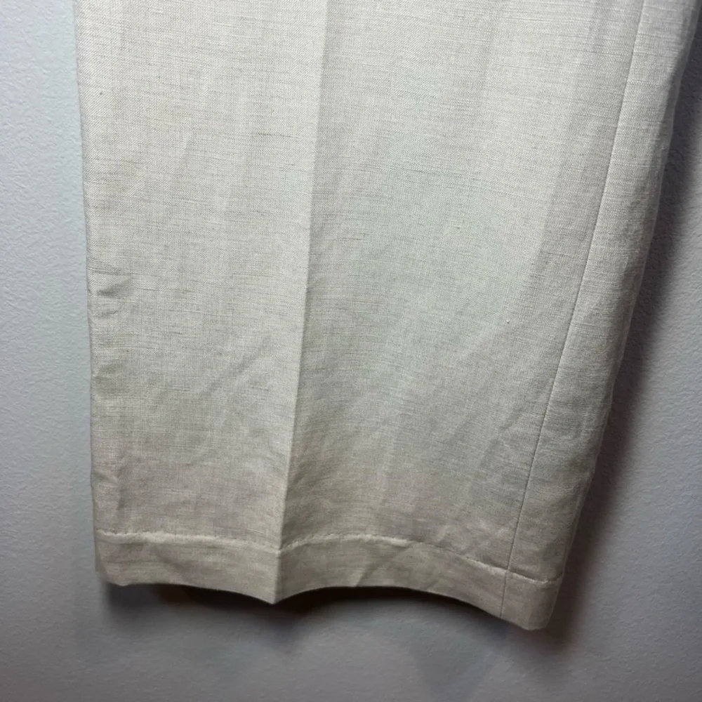 Tahari Arthur S Levine Straight Trouser Paints Beige Lined Career Summer 39